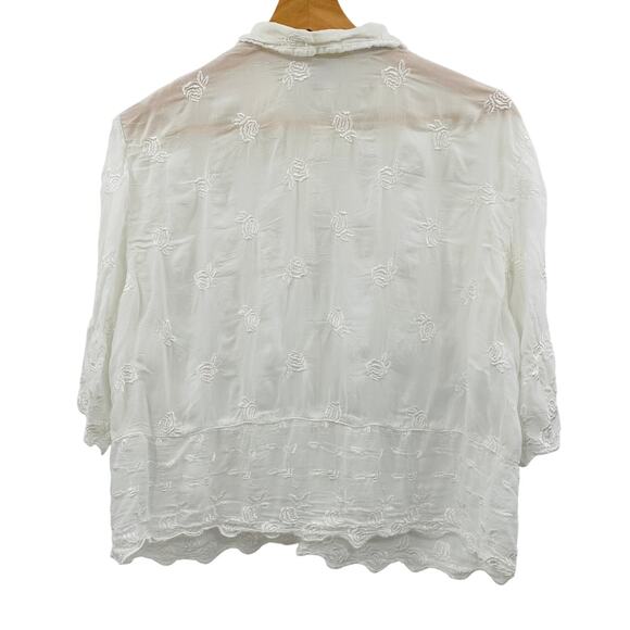 Johnny Was Vintage lightweight embroidered button down blouse - Picture 4 of 5